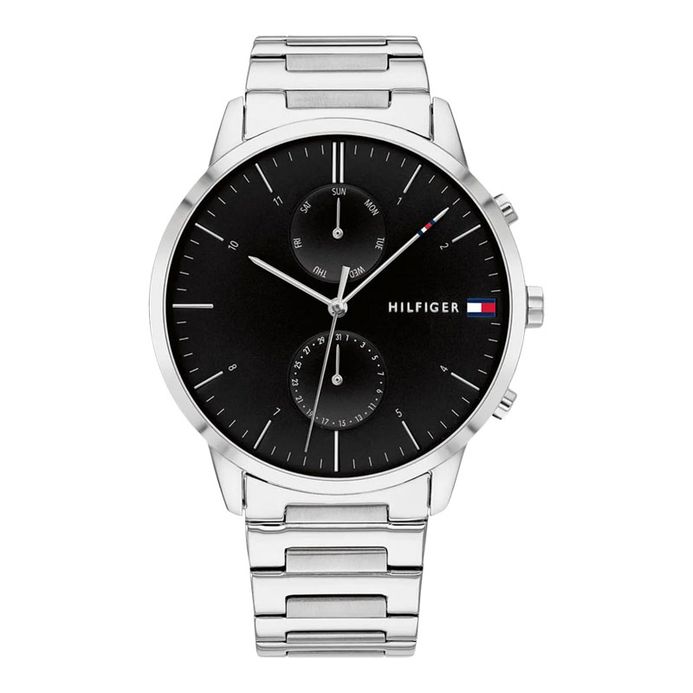Tommy Hilfiger Hunter 1710407 Men Black Dial Stainless Steel Strap