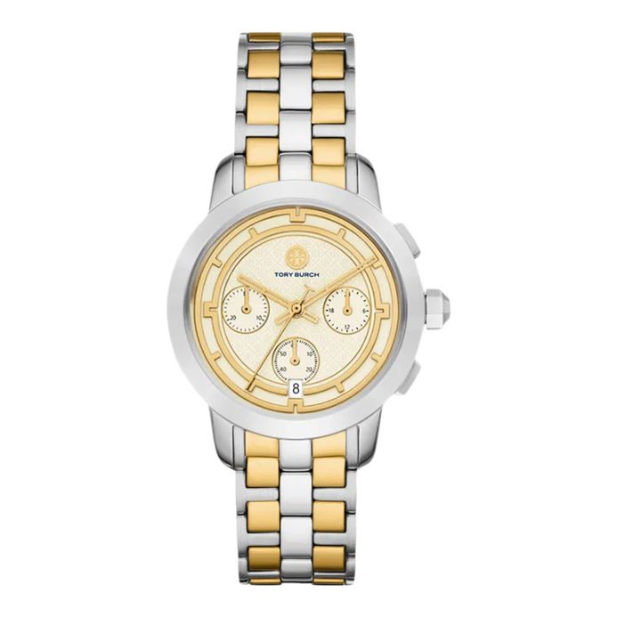 Tory Burch TBW1052 Ladies Chronograph Analog Dial Dual Tone Stainless Steel  Strap
