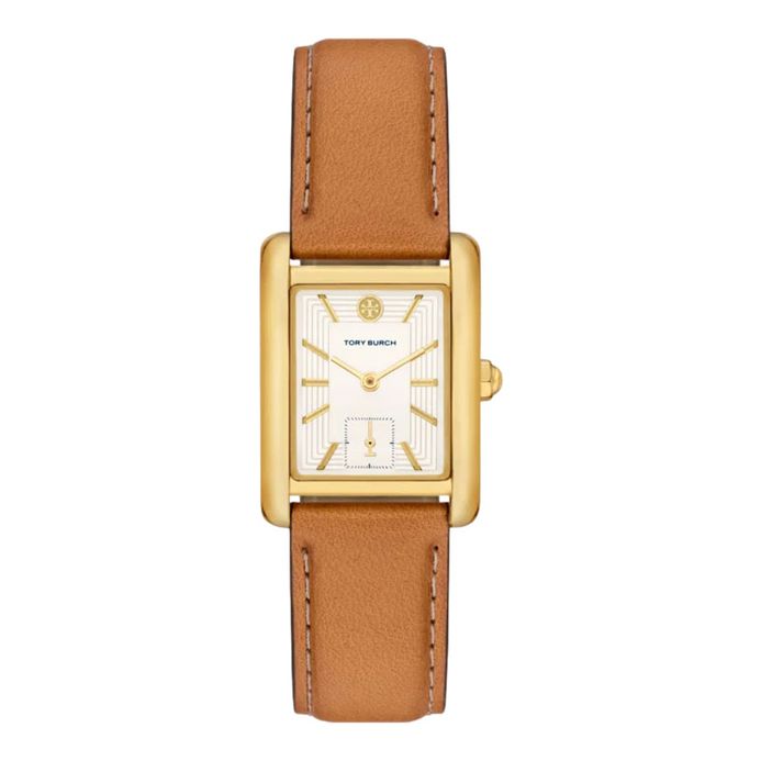 Tory Burch Eleanor TBW1068 Ladies White Dial Brown Leather Strap