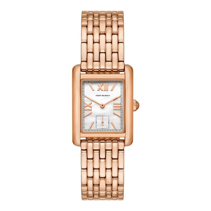 Tory Burch Eleanor TBW1079 Ladies Mother Of Pearl Dial Rose Gold Stainless  Steel Strap