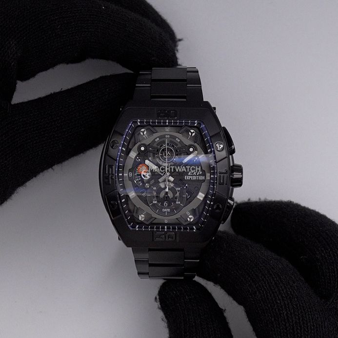 Expedition Chronograph E 6800 MC BIPBA Men Black Dial Black Stainless ...