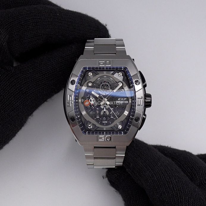 Expedition Chronograph E 6800 MC BSSBA Men Black Dial Stainless Steel ...