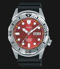 Alba Mechanical AL4381X1 Men Red Dial Black Silicone Strap-0