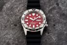 Alba Mechanical AL4381X1 Men Red Dial Black Silicone Strap-5