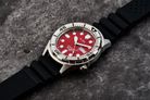 Alba Mechanical AL4381X1 Men Red Dial Black Silicone Strap-7