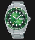 Alba Mechanical AL4437X1 Automatic Men Green Black Gradation Patterned Dial Stainless Steel Strap-0