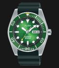 Alba Mechanical AL4441X1 Automatic Men Green Black Gradation Patterned Dial Black Silicone Strap-0