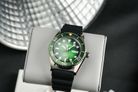 Alba Mechanical AL4441X1 Automatic Men Green Black Gradation Patterned Dial Black Silicone Strap-5