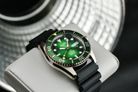 Alba Mechanical AL4441X1 Automatic Men Green Black Gradation Patterned Dial Black Silicone Strap-6