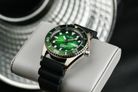 Alba Mechanical AL4441X1 Automatic Men Green Black Gradation Patterned Dial Black Silicone Strap-7