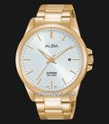 Alba Prestige AS9H98X1 Men Silver Dial Gold Stainless Steel Strap-0