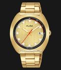 Alba Fashion AS9K80X1 Men Gold Dial Gold Stainless Steel Strap-0