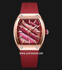Alexandre Christie Passion AC 5001 LH RTRRE Ladies Multicolor Dial Red Rubber Strap-0