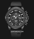 Alexandre Christie Chronograph AC 6410 MC RIPBA Men Black Dial Black Rubber Strap-0
