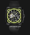 Alexandre Christie Automatic AC 6577 MA RIPBALE V2 Open Heart Dial Black Rubber Strap-0
