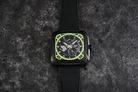 Alexandre Christie Automatic AC 6577 MA RIPBALE V2 Open Heart Dial Black Rubber Strap-4