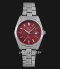 Alexandre Christie Classic Steel AC 8660 LD BSSRE Macaron Series Red Dial Stainless Steel Strap-0