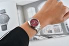 Alexandre Christie Classic Steel AC 8660 LD BSSRE Macaron Series Red Dial Stainless Steel Strap-10