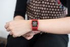 Alexandre Christie Digi AC 9360 LH RRGBARE Ladies Black Digital Dial Red Rubber Strap-6
