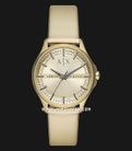 Armani Exchange AX5271 Ladies Gold Dial Gold Polyurethane Strap-0