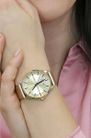 Armani Exchange AX5271 Ladies Gold Dial Gold Polyurethane Strap-1