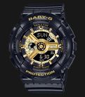 Casio Baby-G BA-110X-1ADR Digital Analog Gold Dial Black Resin Band-0