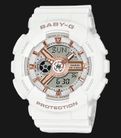 Casio Baby-G BA-110XRG-7ADR Digital Analog Rose Gold Dial White Resin Band-0