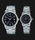 Casio General LTP-V002D-1BUDF_MTP-V002D-1BUDF Couple Analog Black Dial Stainless Steel Band-0