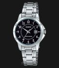 Casio General LTP-V004D-1BUDF Black Dial Stainless Steel Band-0