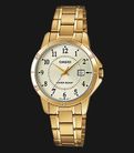 Casio General LTP-V004G-9BUDF Ladies Yellow Dial Golden Ion-Plated Stainless Steel Band-0