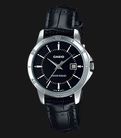 Casio LTP-V004L-1AUDF Ladies Black Dial Black Leather Band-0