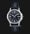 Casio General LTP-V004L-1BUDF Ladies Black Dial Black Leather Band-0