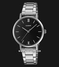Casio General LTP-VT02D-1AUDF Ladies Black Dial Stainless Steel Strap-0