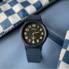 Casio Standard MQ-24UC-2BDF Black Dial Matte Blue Resin Band-3