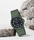 Casio Standard MQ-24UC-3BDF Black Dial Matte Green Resin Band-3