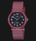Casio Standard MQ-24UC-4BDF Black Dial Matte Red Resin Band-0