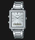 Casio General MTP-B205D-7EDF Men Silver Digital Analog Dial Stainless Steel Band-0