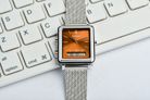 Casio General MTP-B205M-5EDF Men Orange Digital Analog Dial Silver Mesh Band-4