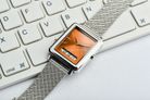 Casio General MTP-B205M-5EDF Men Orange Digital Analog Dial Silver Mesh Band-6