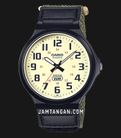 Casio General MW-240B-3BVDF Cream Dial Green Cloth Band-0