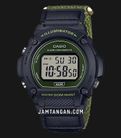 Casio General W-219HB-3AVDF Men Digital Dial Green Cloth Strap-0