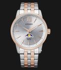 Citizen Classic AK5006-58A Men Moon Phase Silver Dial Dual Tone Stainless Steel Strap-0