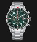 Citizen Eco-Drive CA0791-81X Chronograph Men Green Dial Stainless Steel Strap-0