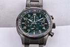 Citizen Chronograph CA0797-84X Eco-Drive Green Dial Gun Metal Stainless Steel Strap-4