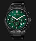Citizen Chronograph CA4455-86X Men Green Dial Black Stainless Steel Strap-0