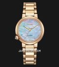 Citizen L EM0919-85Y Ladies Mother of Pearl Dial Gold Stainless Steel Strap-0