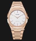 D1 Milano Ultra Thin D1-UTBL02 Eggshell White Dial Rose Gold Stainless Steel Strap-0