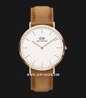 Daniel Wellington Classic DW00100109 Durham Eggshell White Dial Light Brown Leather Strap-0