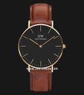 Daniel Wellington Classic St Mawes DW00100543 Black Dial Brown Leather Strap-0