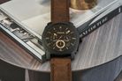 Fossil Machine FS4656 Men Chronograph Black Dial Brown Leather Strap-4
